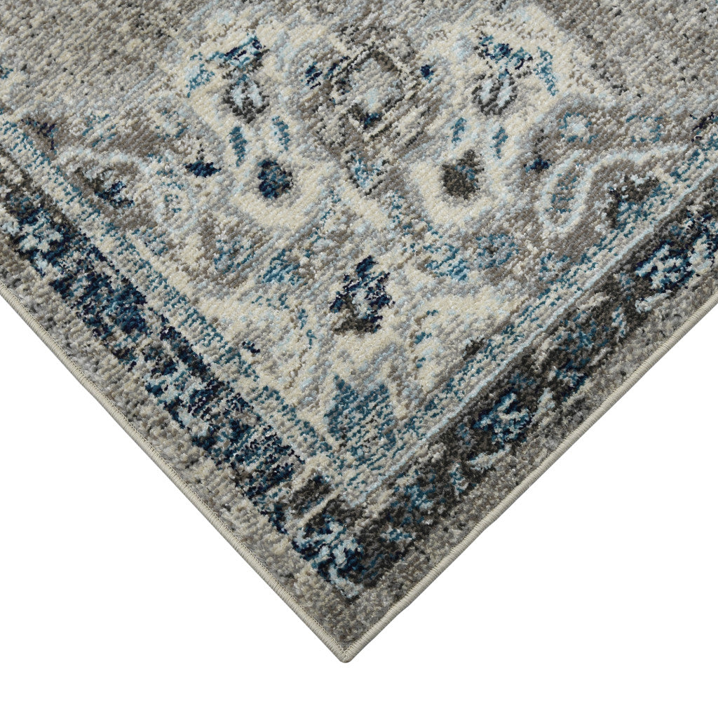 3' X 5' Teal Blue Medallion Power Loom Area Rug