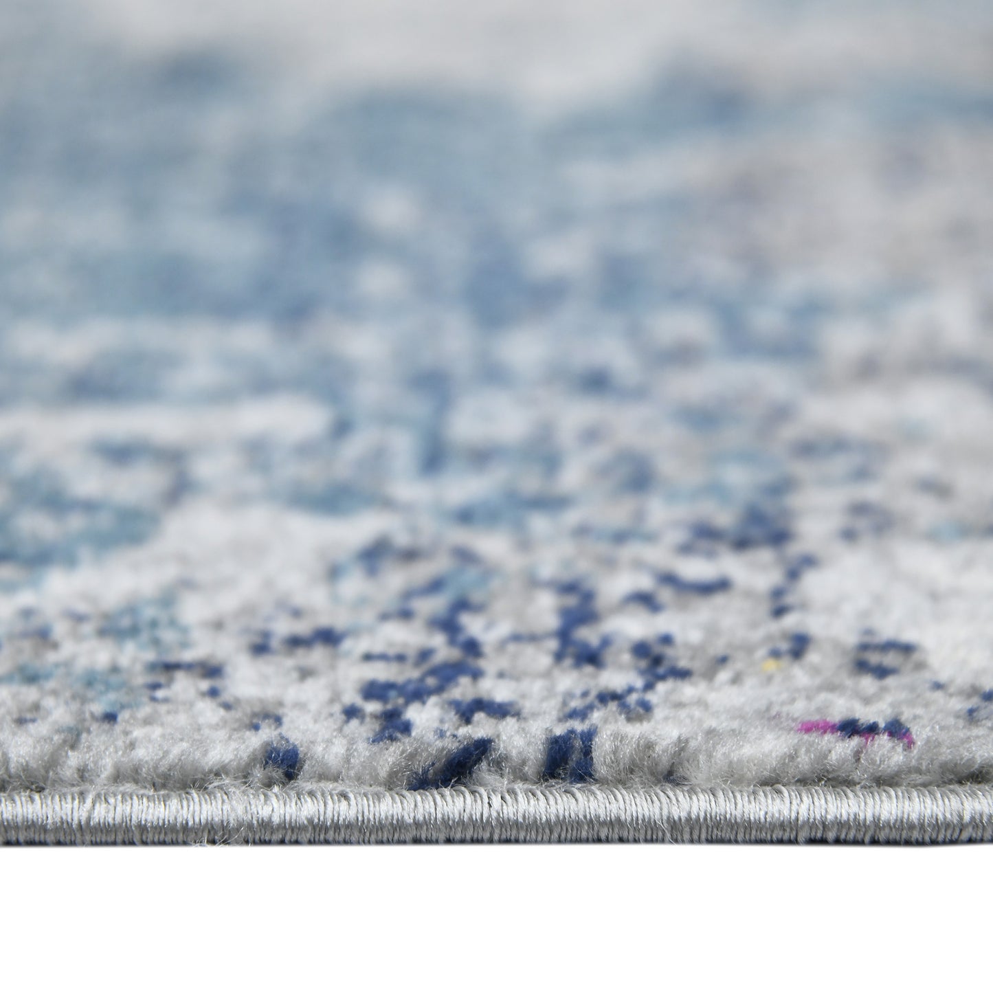 3' X 5' Blue and Pink Abstract Power Loom Area Rug