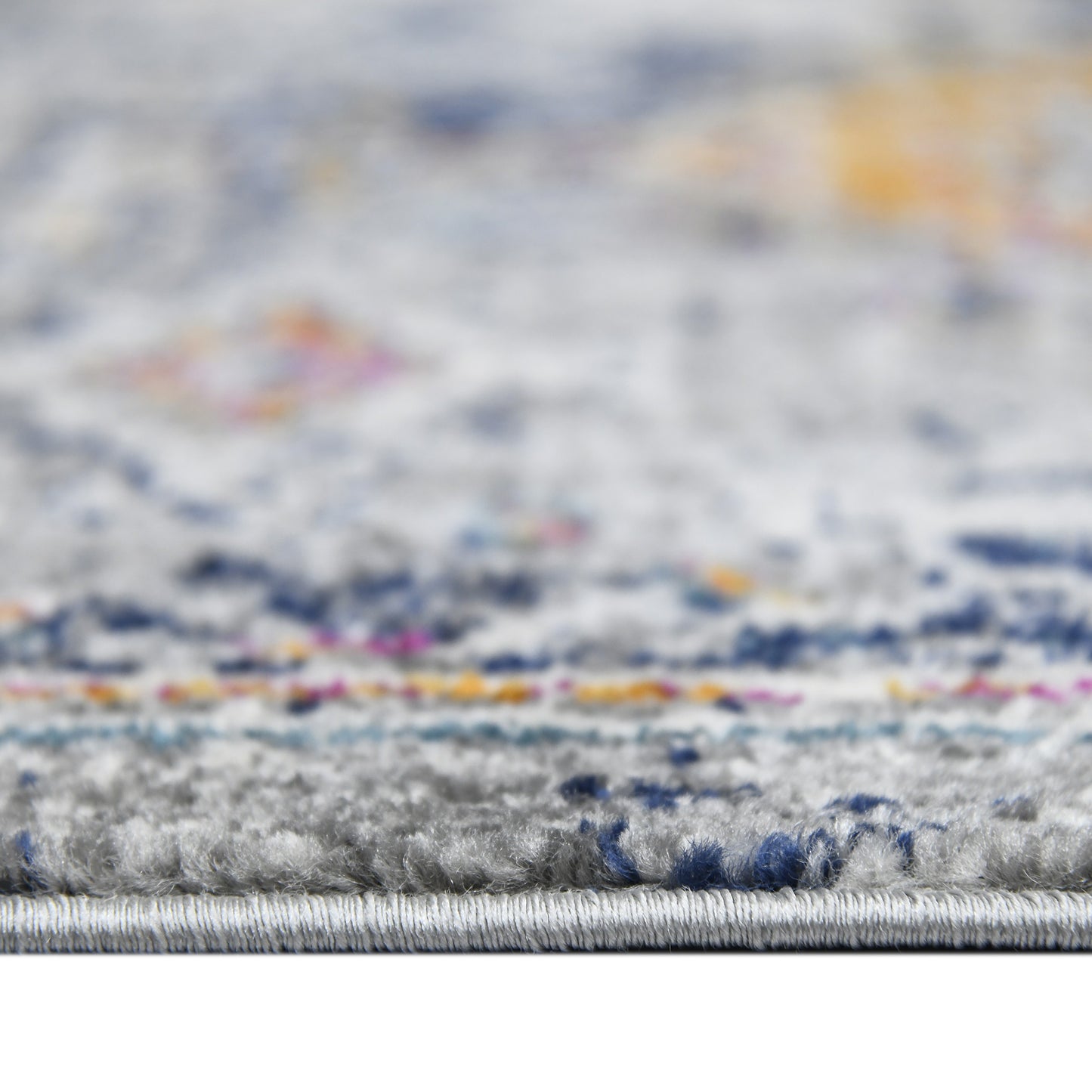 3' X 5' Blue and Orange Geometric Power Loom Area Rug