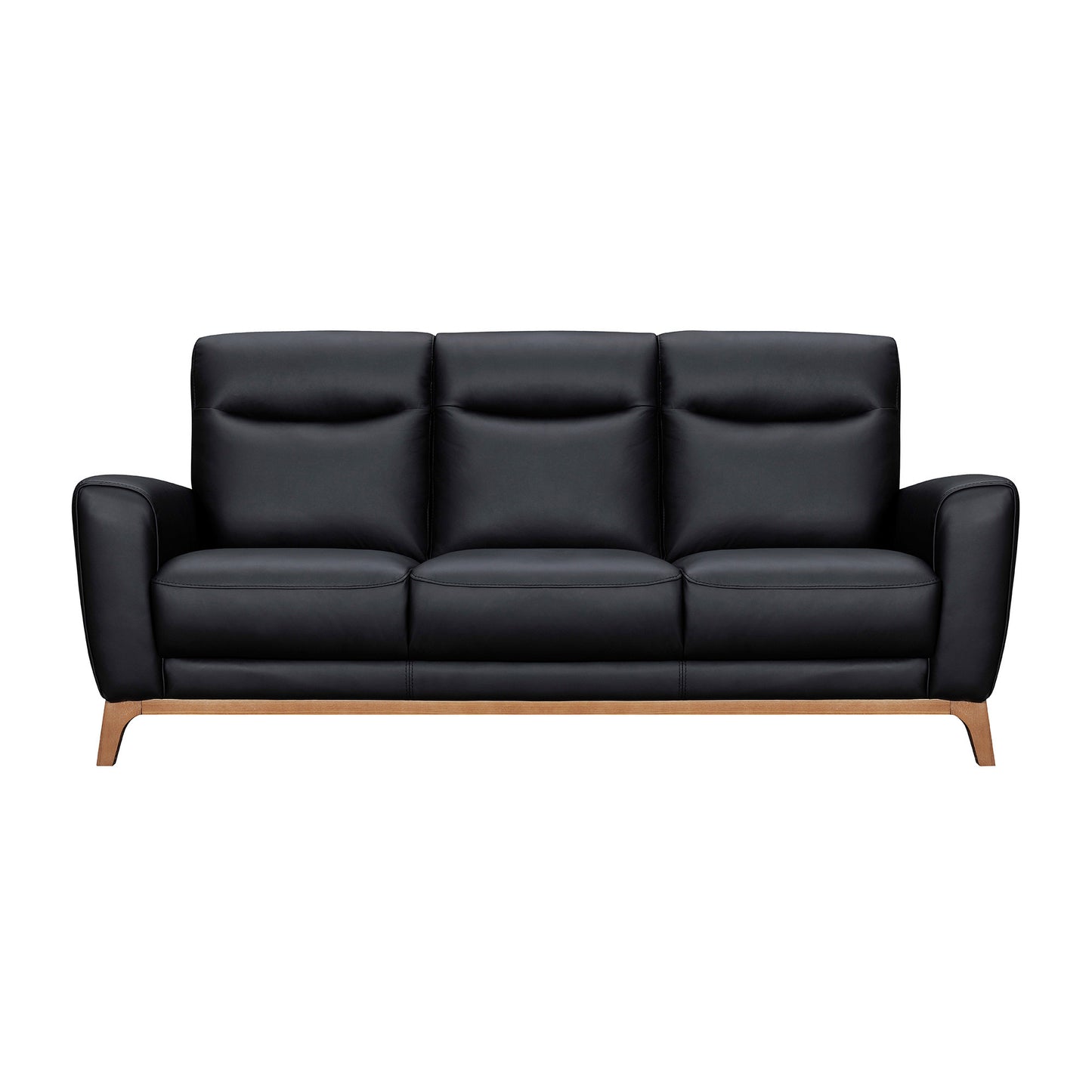 83" Black And Brown Leather Sofa