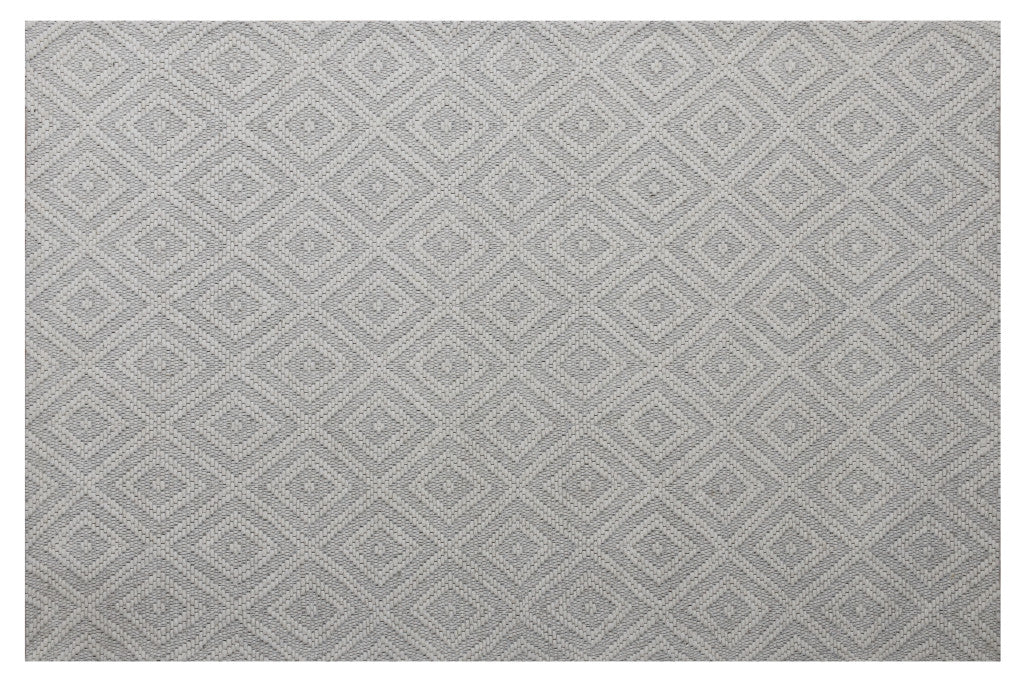 5' x 8' Gray and Ivory Geometric Hand Woven Non Skid Area Rug