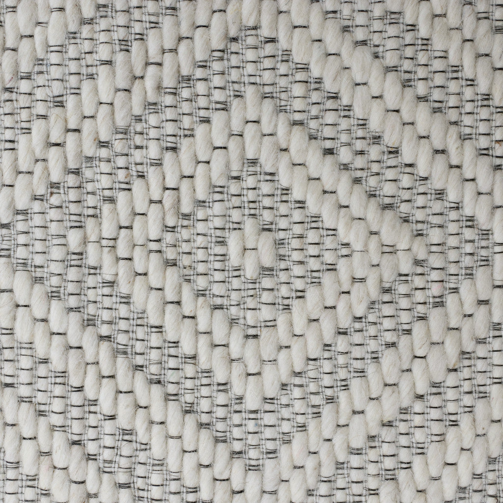 5' x 8' Gray and Ivory Geometric Hand Woven Non Skid Area Rug