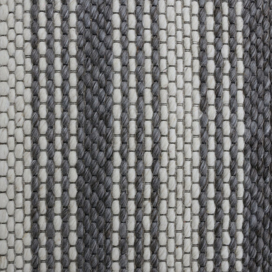 5' x 8' Gray and Ivory Striped Hand Woven Non Skid Area Rug