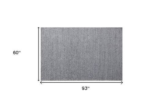 5' x 8' Gray Wool Striped Hand Woven Area Rug