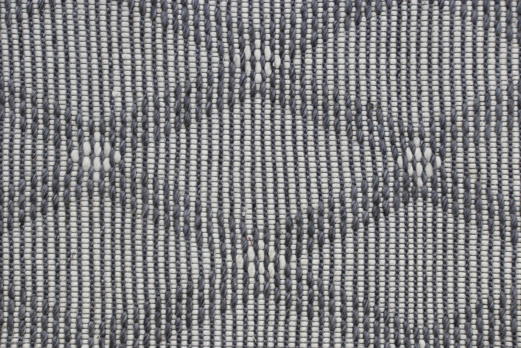 5' x 8' Gray and Ivory Geometric Hand Woven Non Skid Area Rug