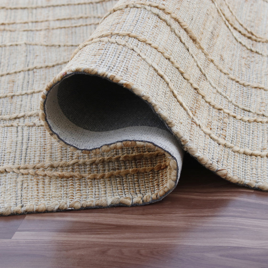 9' x 12' Brown and Ivory Abstract Hand Woven Non Skid Area Rug