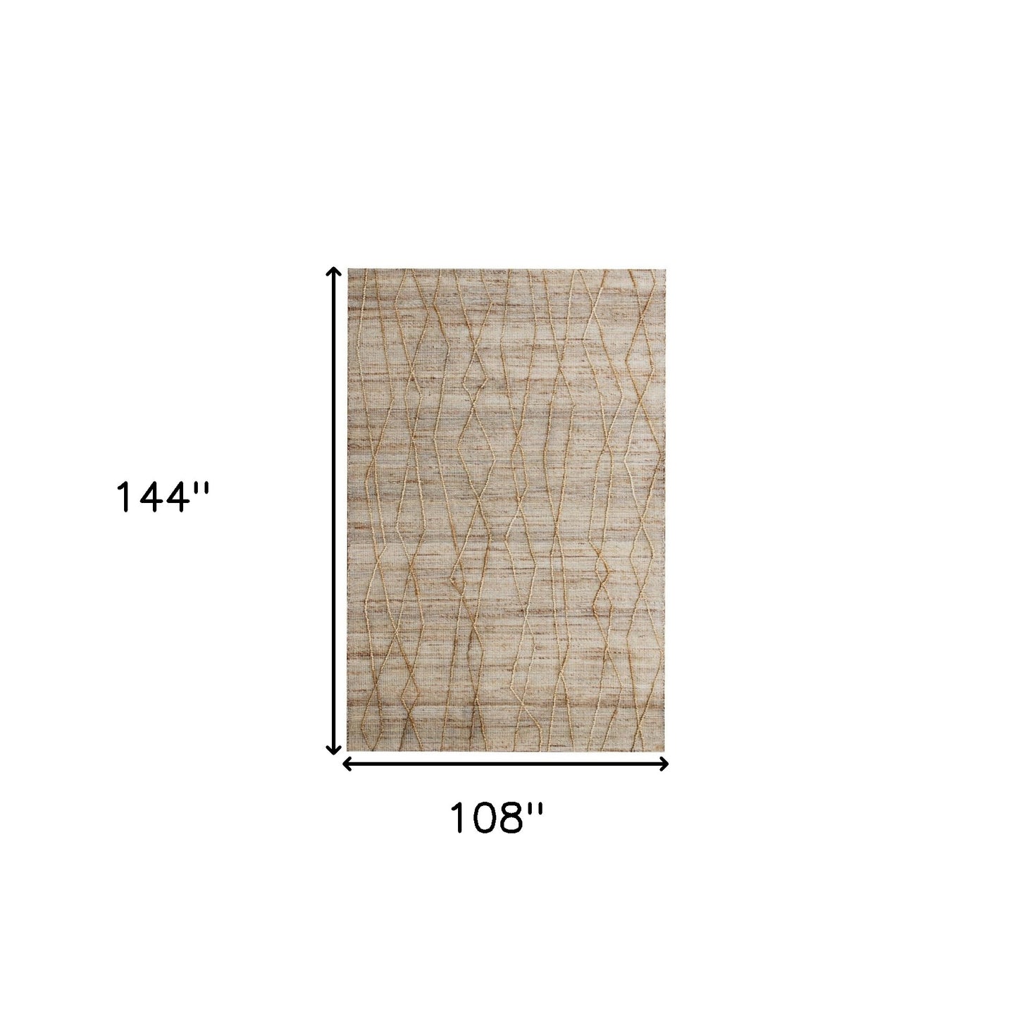 9' x 12' Brown and Ivory Abstract Hand Woven Non Skid Area Rug
