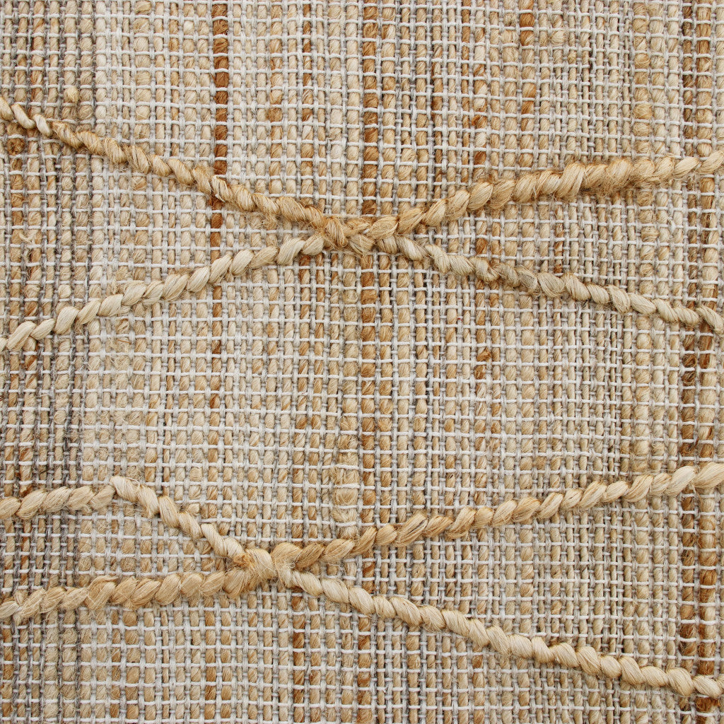 9' x 12' Brown and Ivory Abstract Hand Woven Non Skid Area Rug