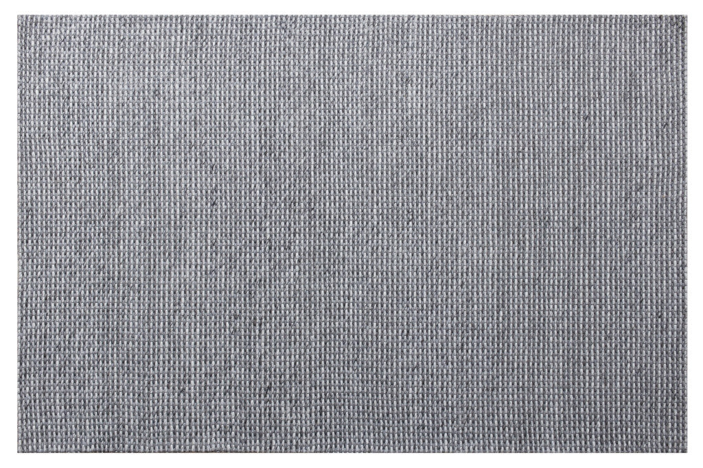 8' x 10' Gray and Silver Striped Hand Woven Non Skid Area Rug