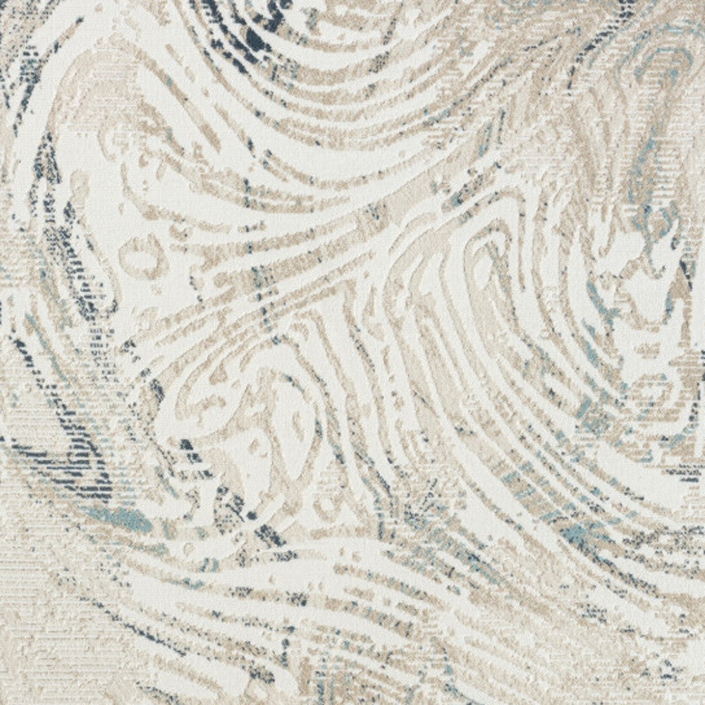 4' x 6' Blue and Gray Abstract Power Loom Area Rug