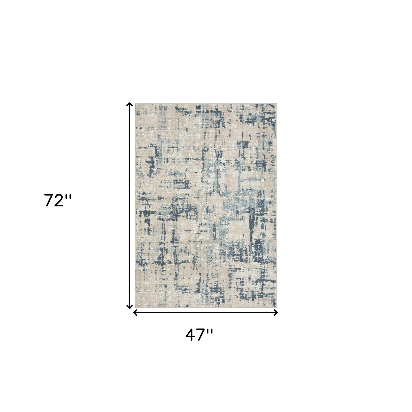 4' x 6' Blue and Gray Abstract Power Loom Area Rug