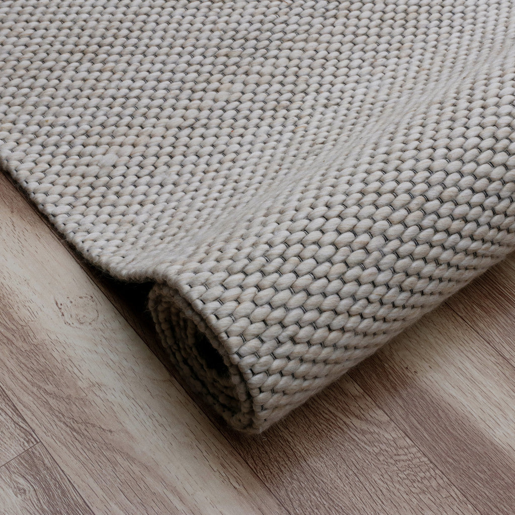 5' x 8' Beige Hand Woven Non Skid Area Rug