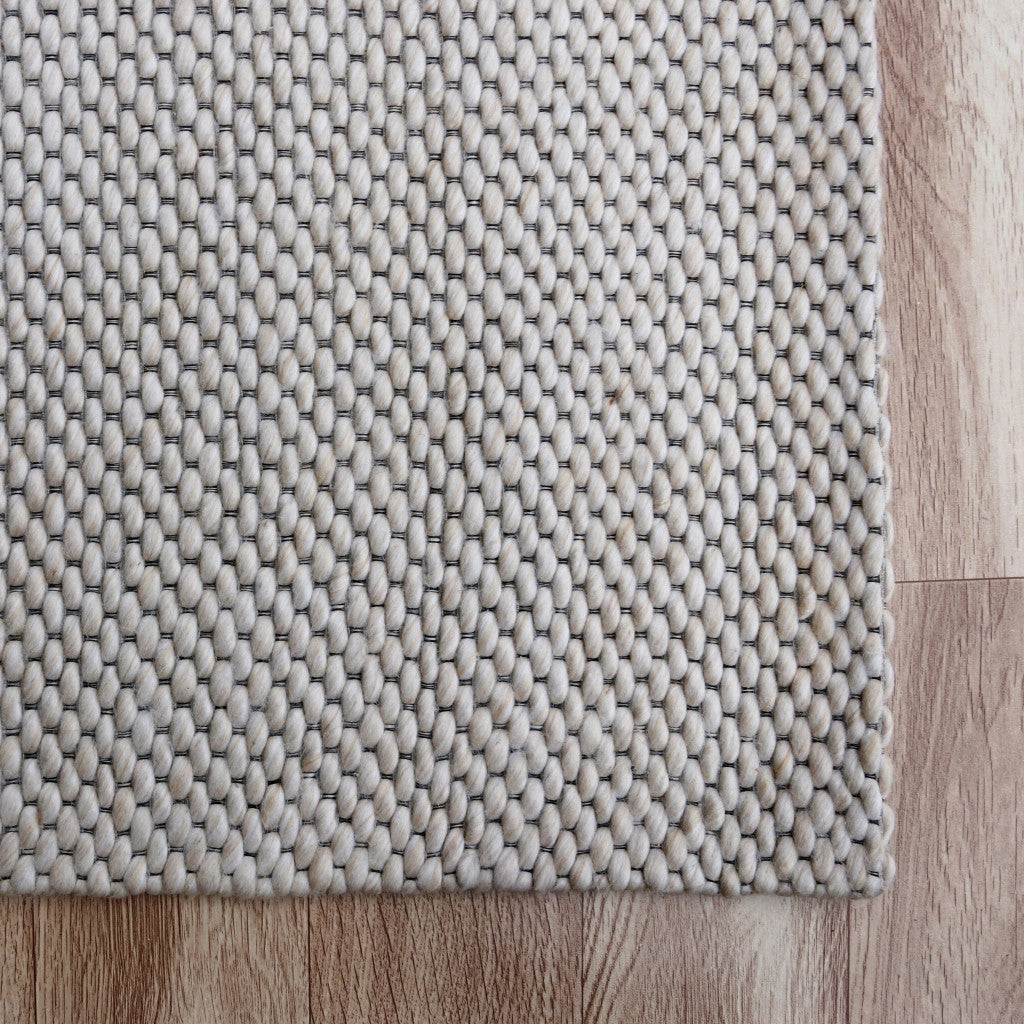 5' x 8' Beige Hand Woven Non Skid Area Rug