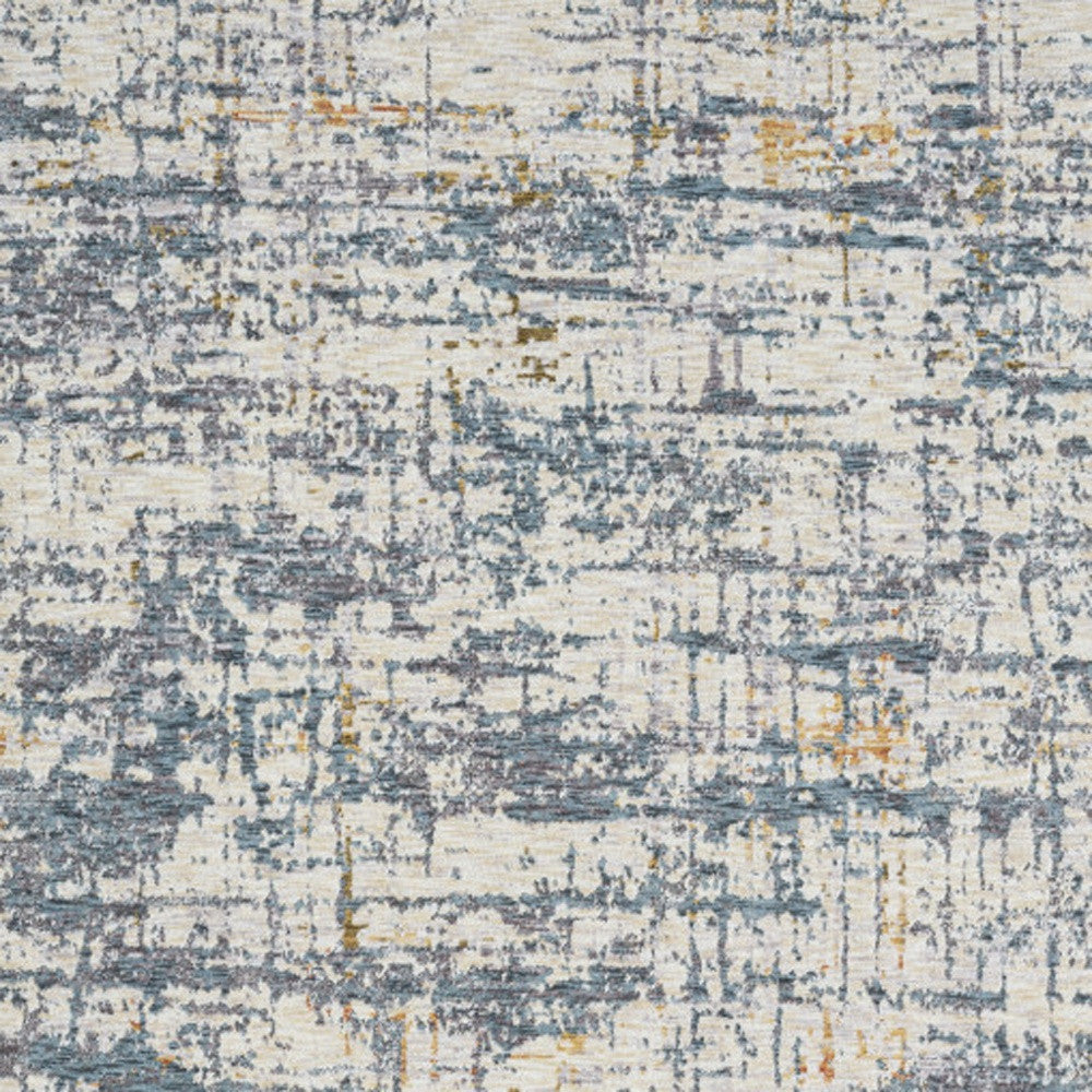 2' x 3' Blue and Ivory Abstract Area Rug