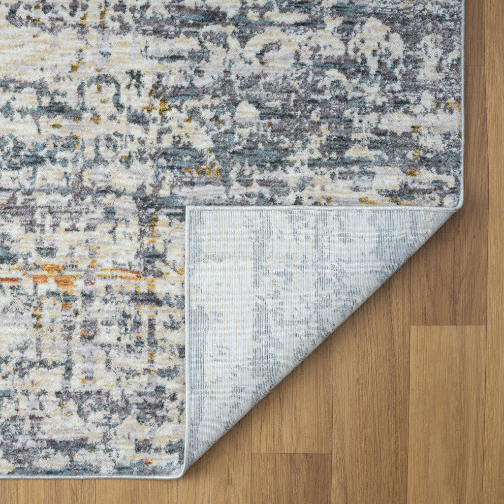 5' x 8' Blue and Ivory Abstract Area Rug
