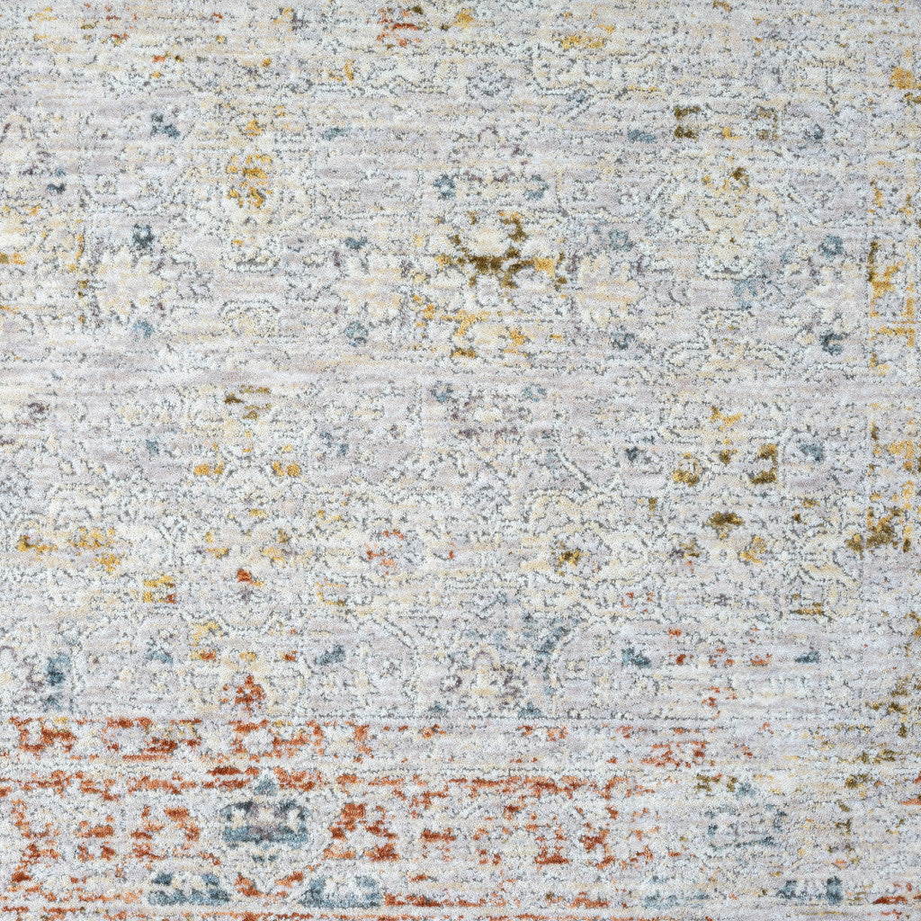 2' x 3' Ivory and Blue Floral Area Rug