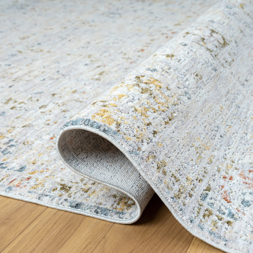 2' x 3' Ivory and Blue Floral Area Rug