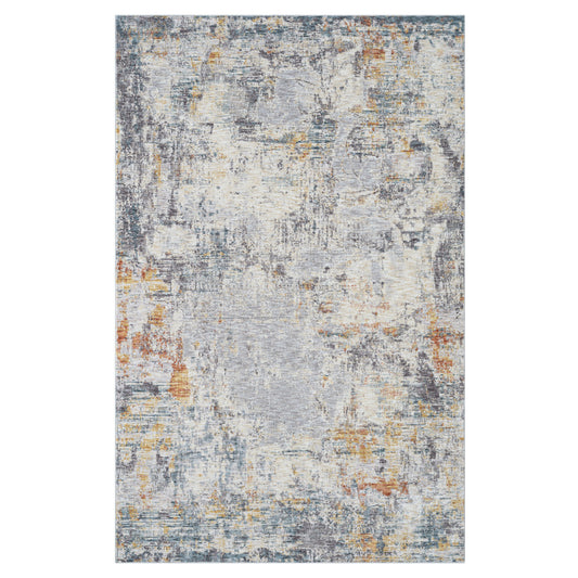 10' x 14' Gray and Ivory Abstract Area Rug
