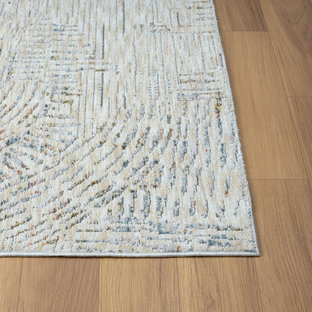 5' x 8' Ivory and Gray Abstract Area Rug