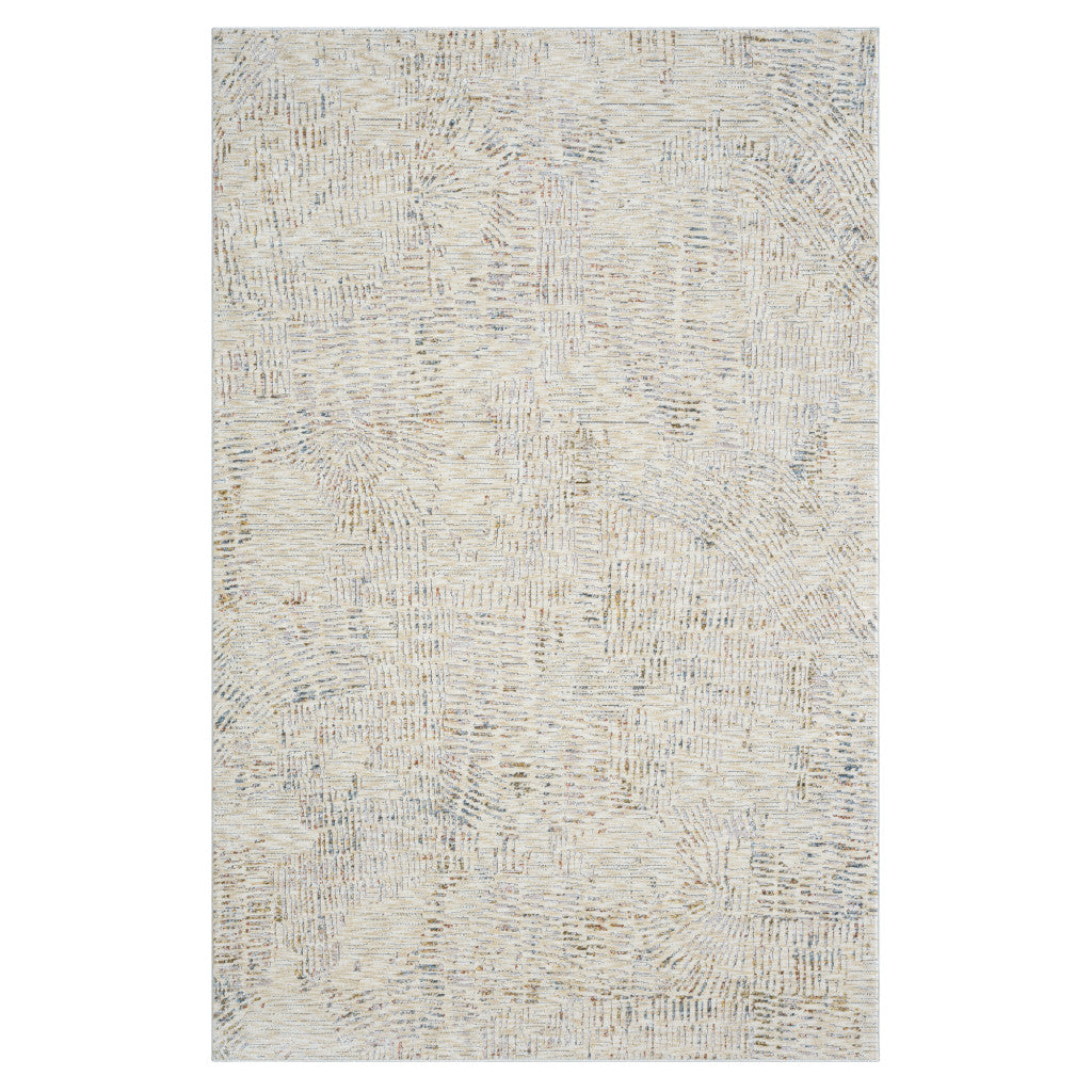 5' x 8' Ivory and Gray Abstract Area Rug