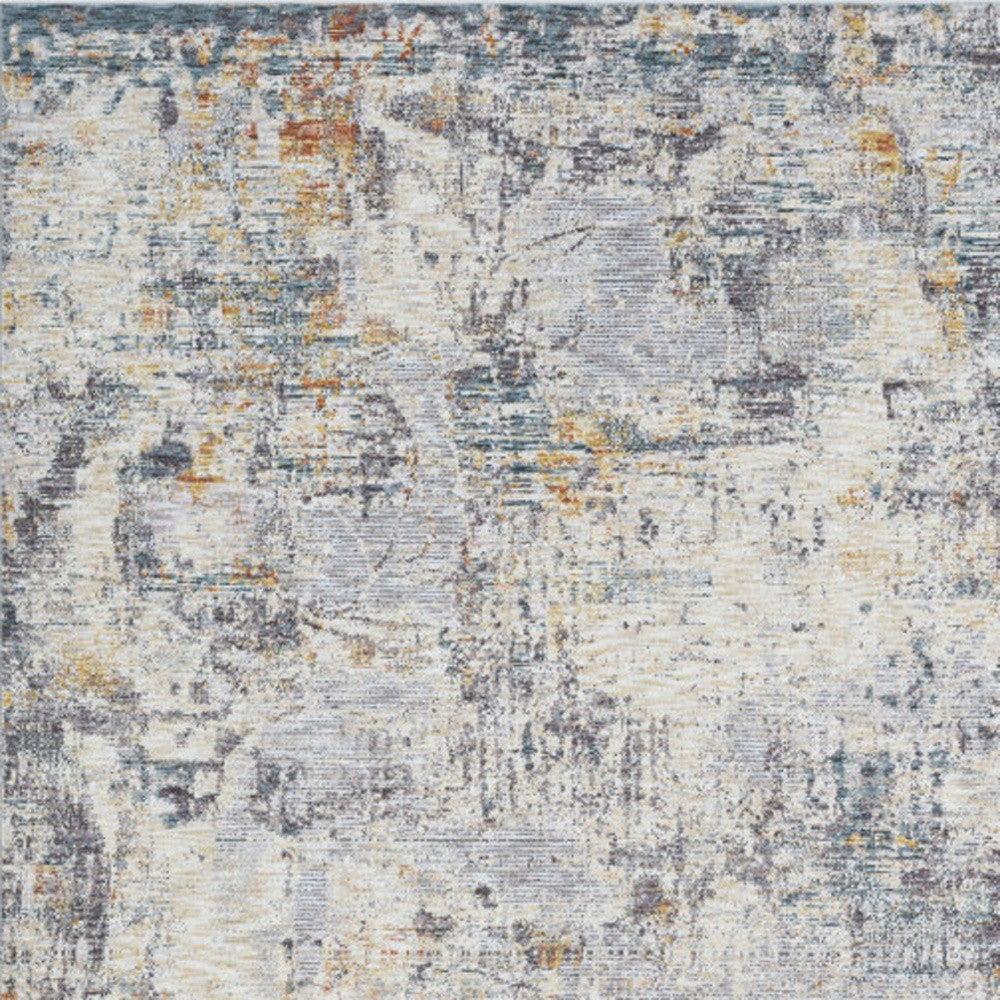 5' x 8' Gray and Ivory Abstract Area Rug