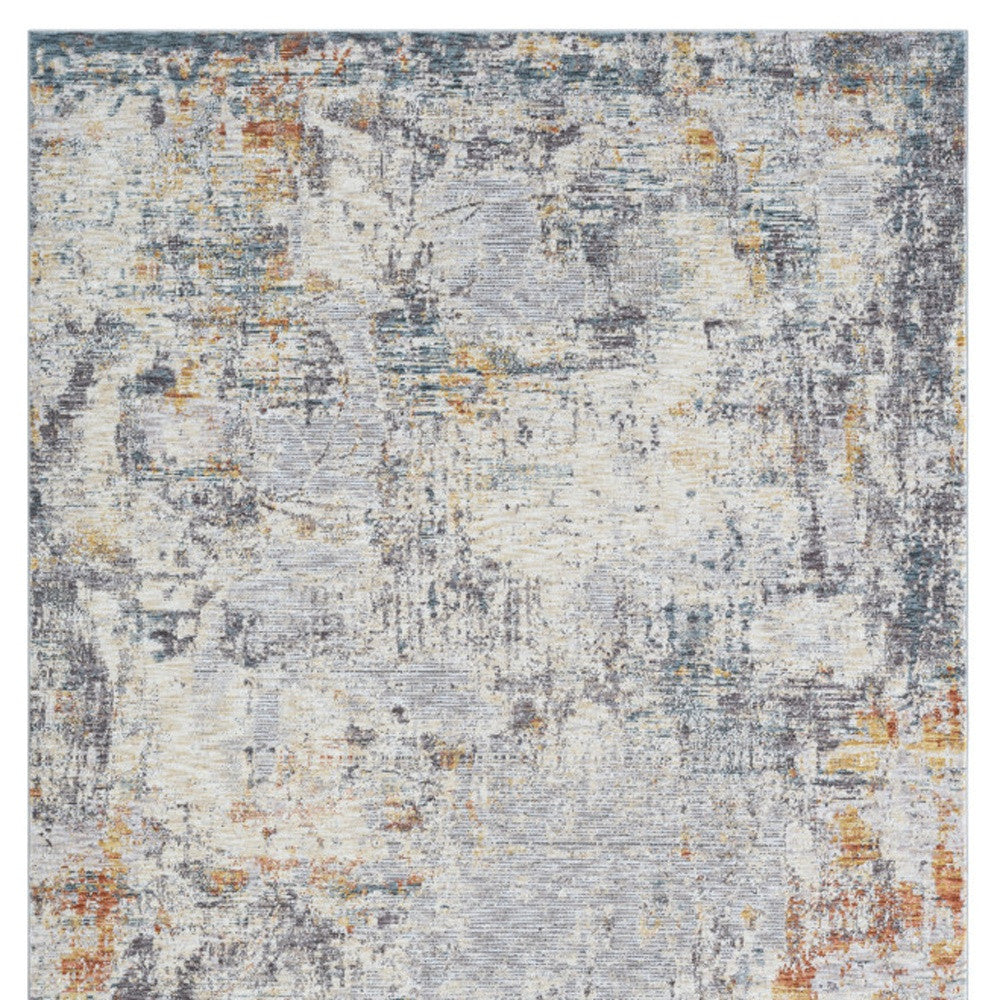 5' x 8' Gray and Ivory Abstract Area Rug