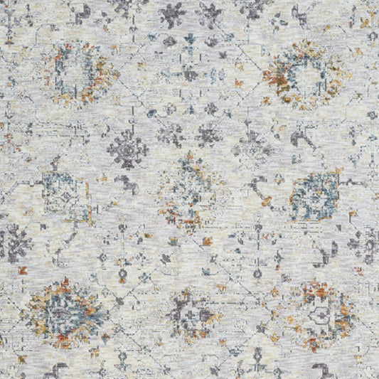 2' x 3' Ivory and Blue Floral Area Rug