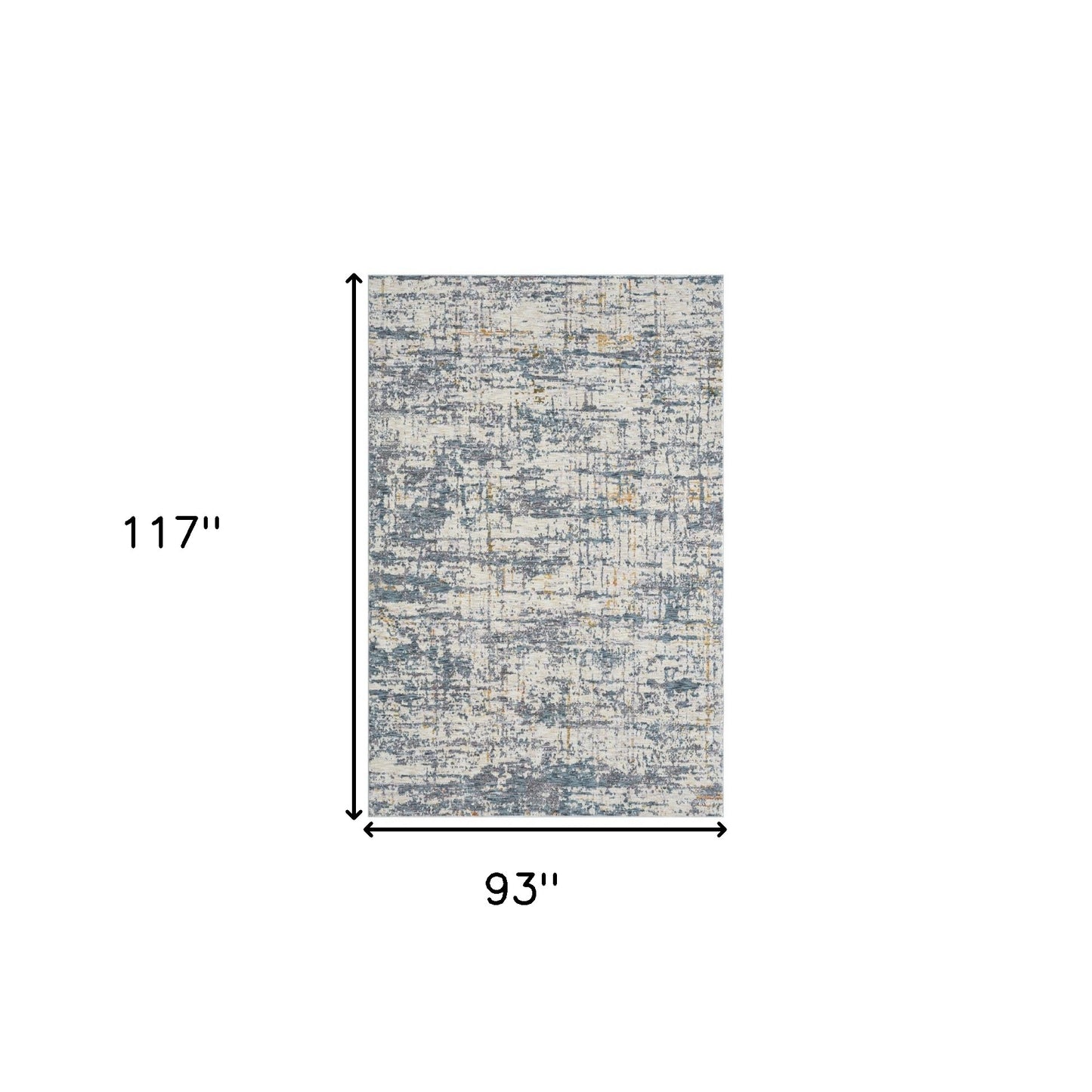 8' x 10' Blue and Ivory Abstract Area Rug