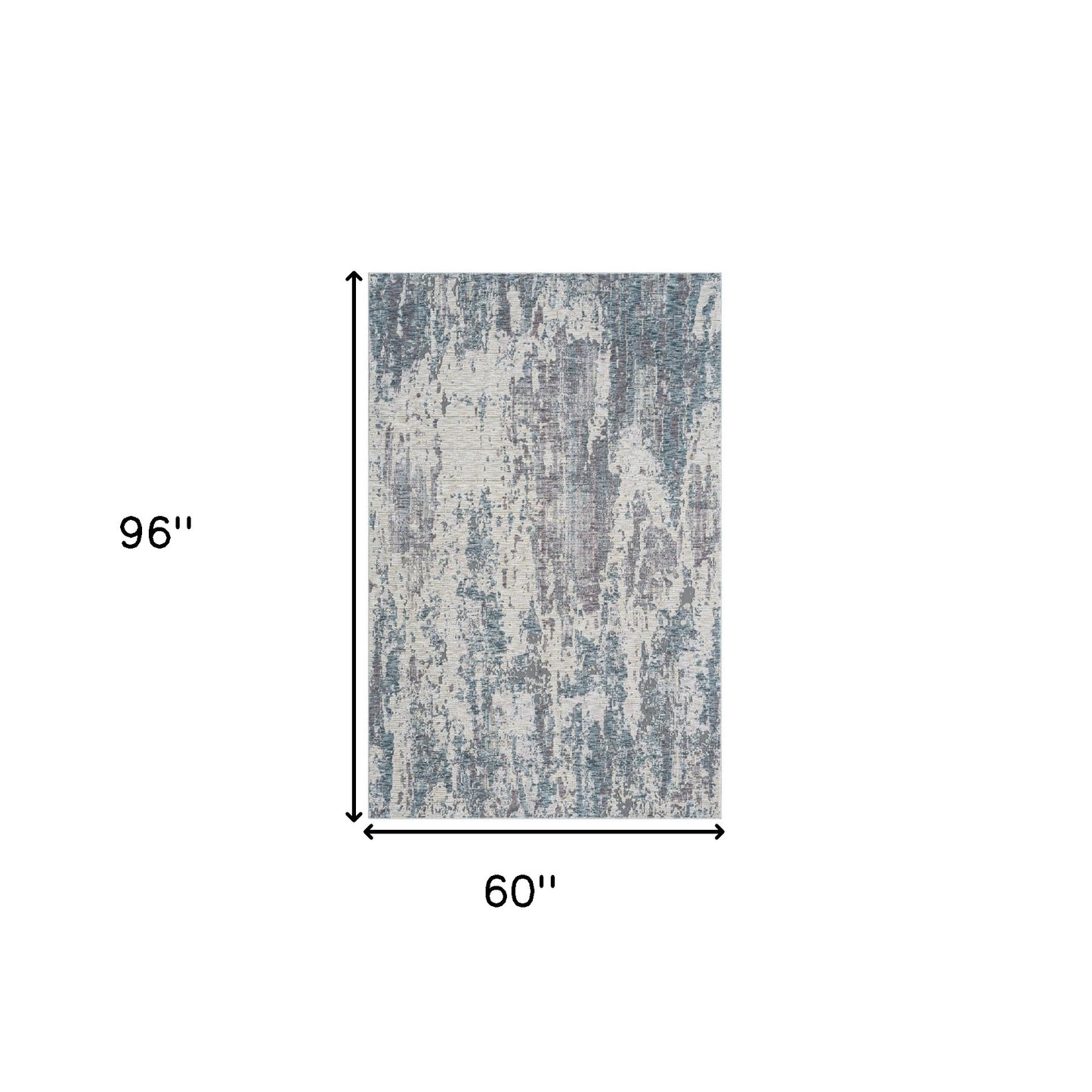 5' x 8' Gray and Ivory Abstract Area Rug