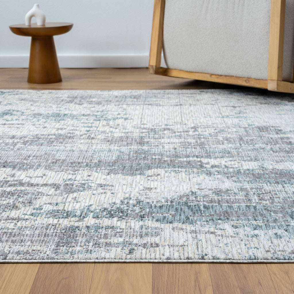 5' x 8' Gray and Ivory Abstract Area Rug