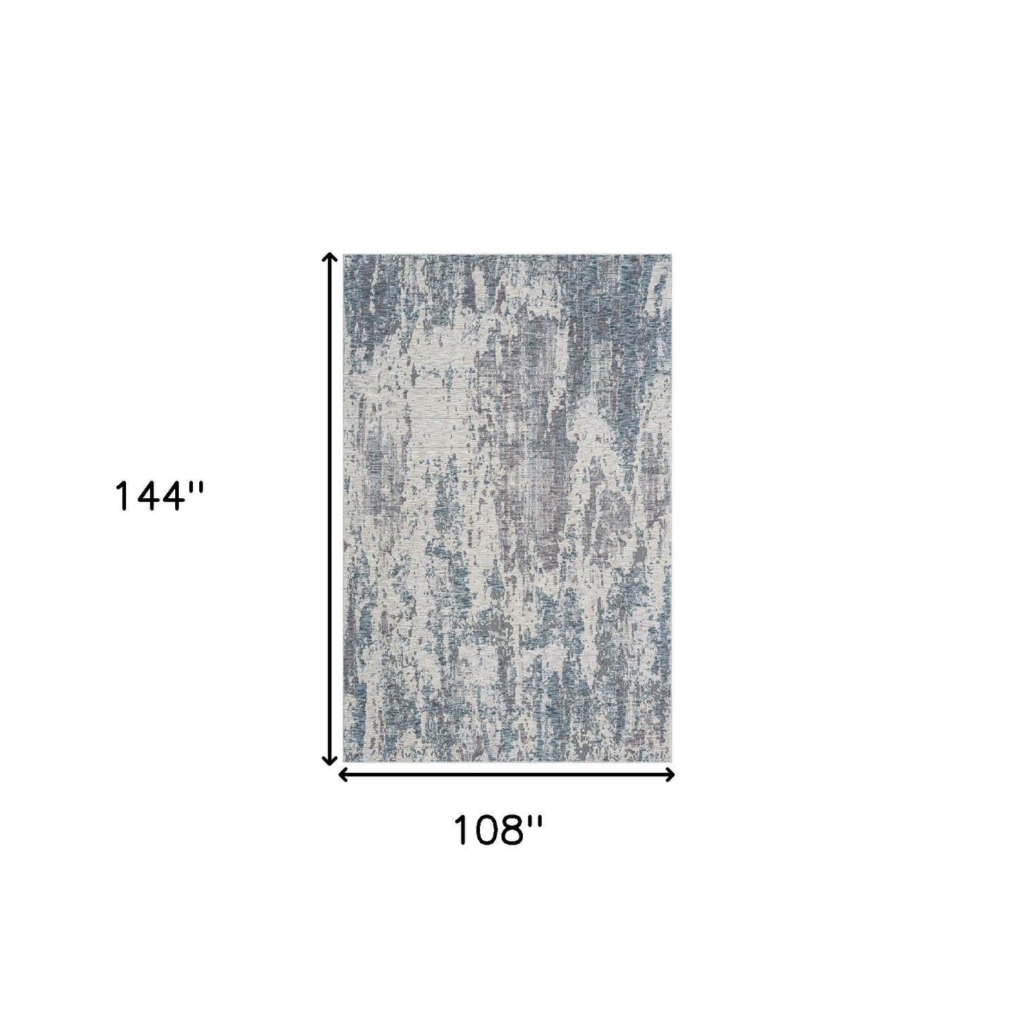 9' x 12' Gray and Ivory Abstract Area Rug