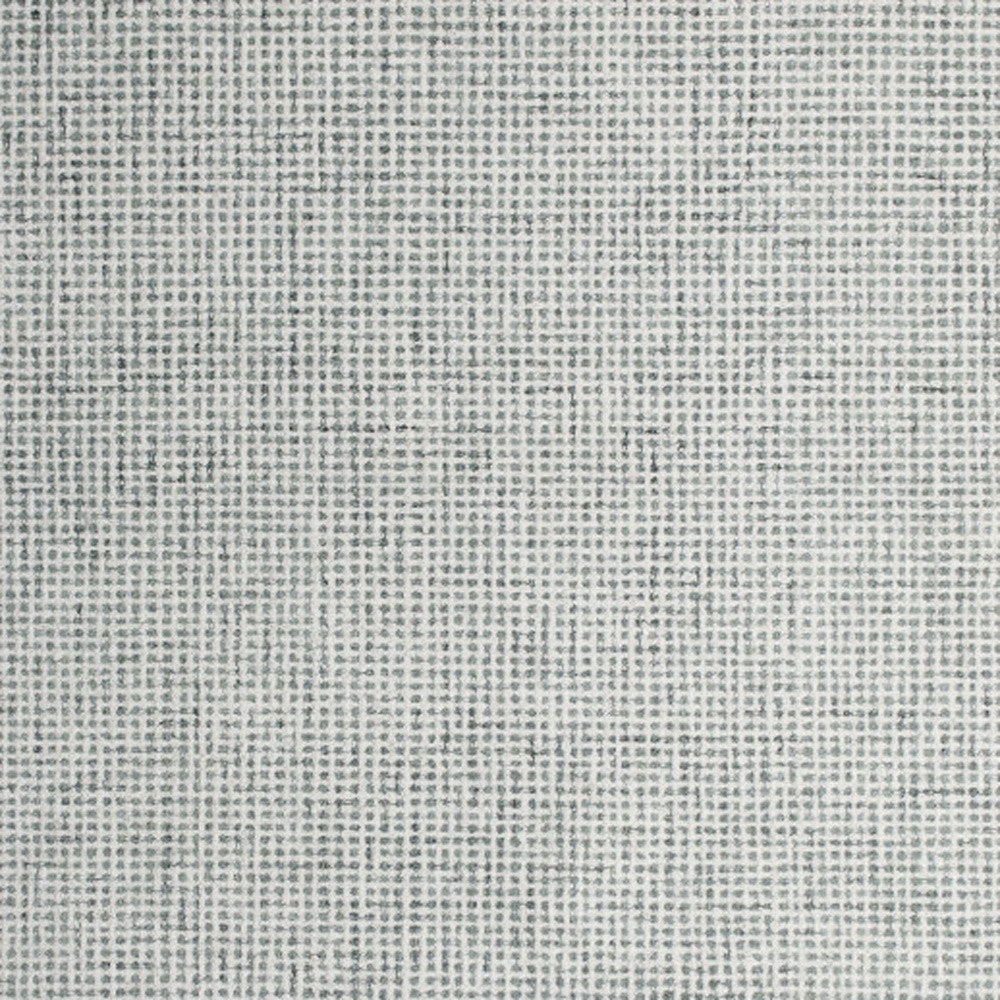 5' x 7' Green and Ivory Wool Checkered Hand Tufted Area Rug