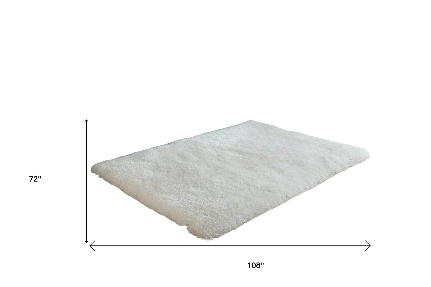 6' x 9' White Shag Hand Tufted Area Rug