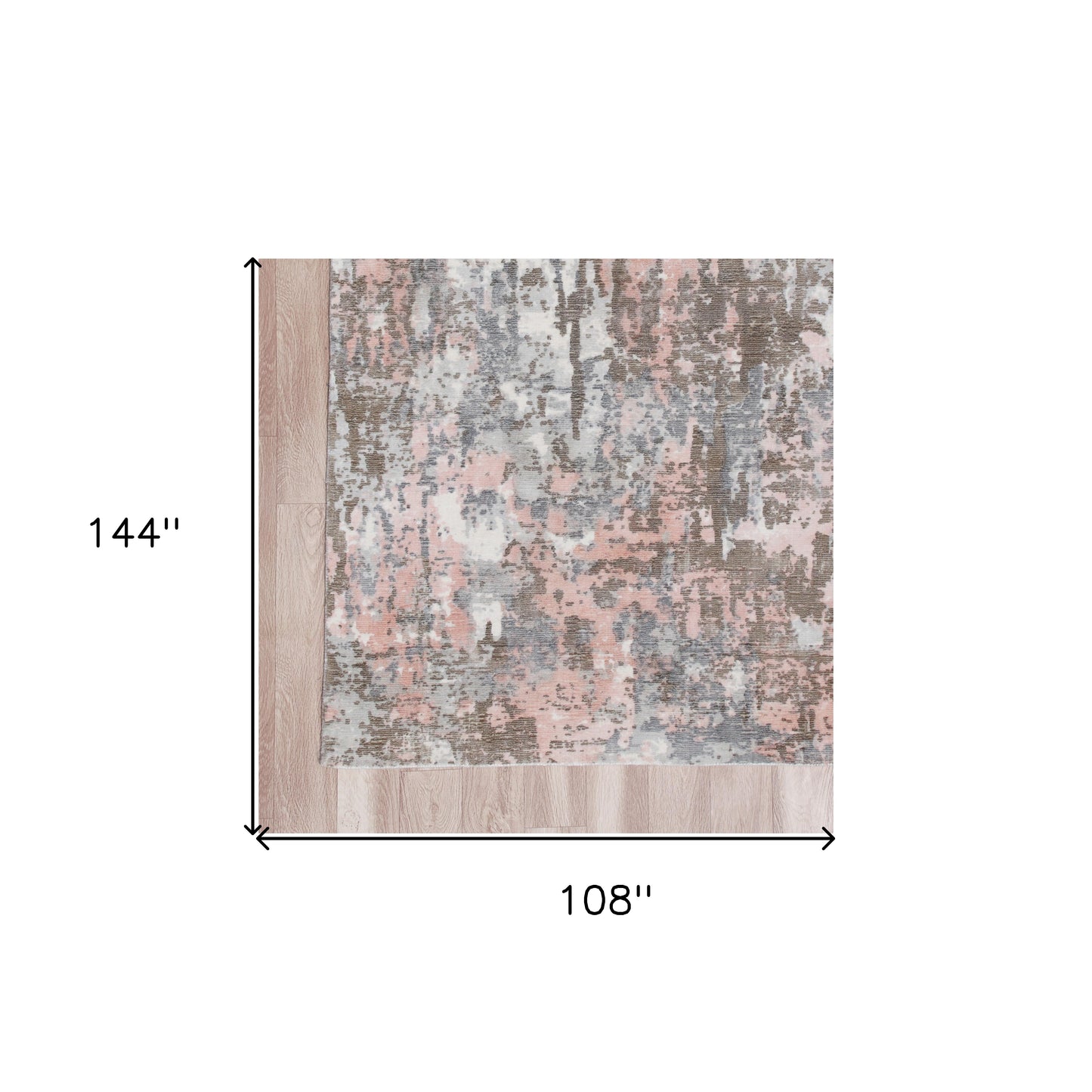 9' x 12' Gray and Pink Abstract Hand Loomed Area Rug