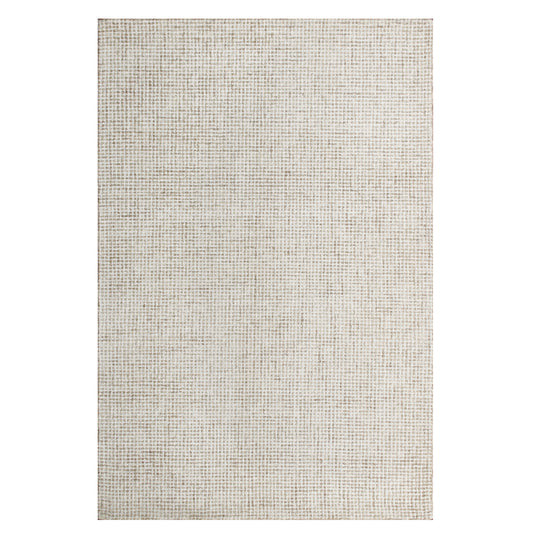 5' x 7' Beige and Ivory Wool Checkered Hand Tufted Area Rug