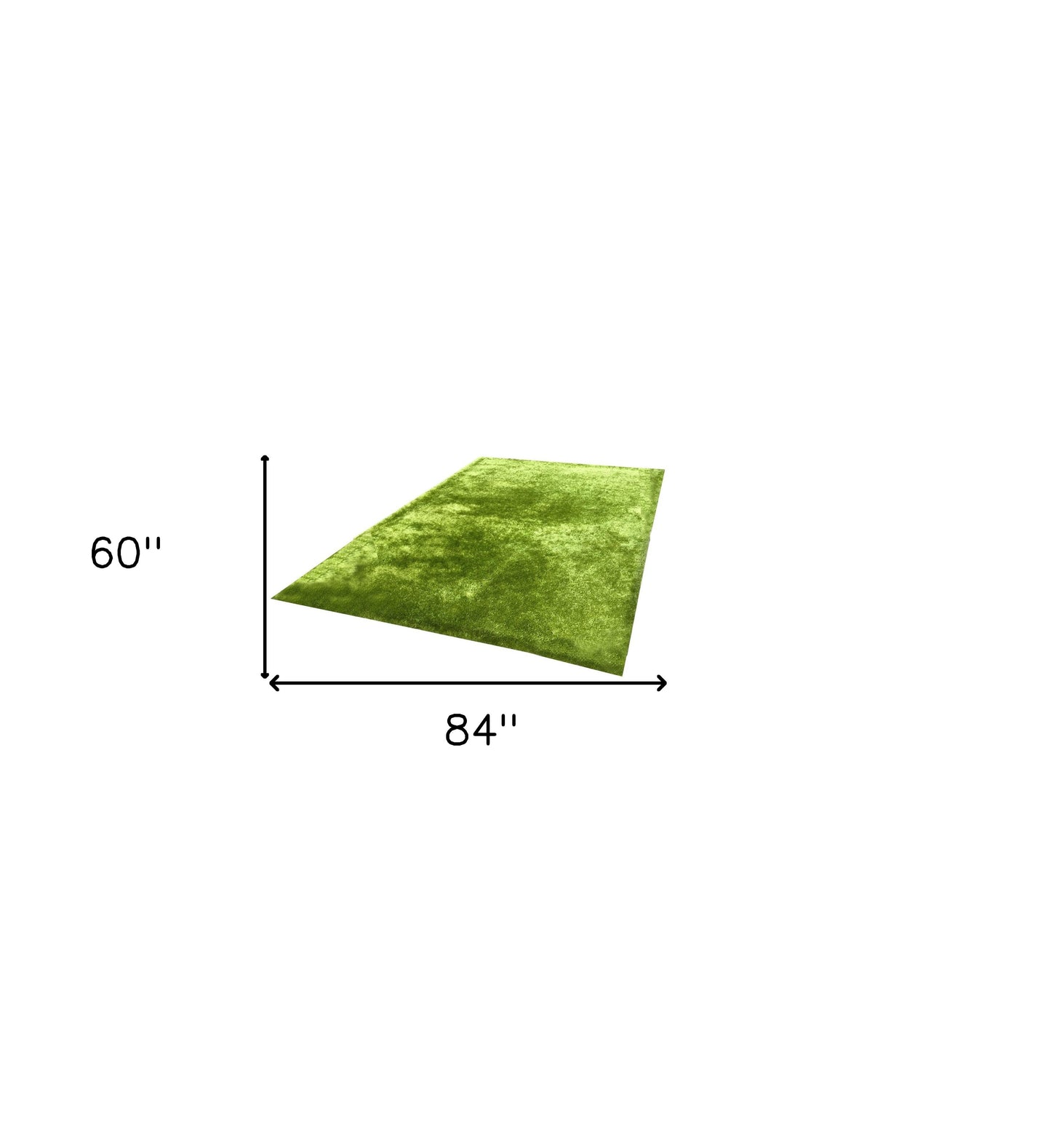 5' x 7' Lime Green Shag Hand Tufted Area Rug
