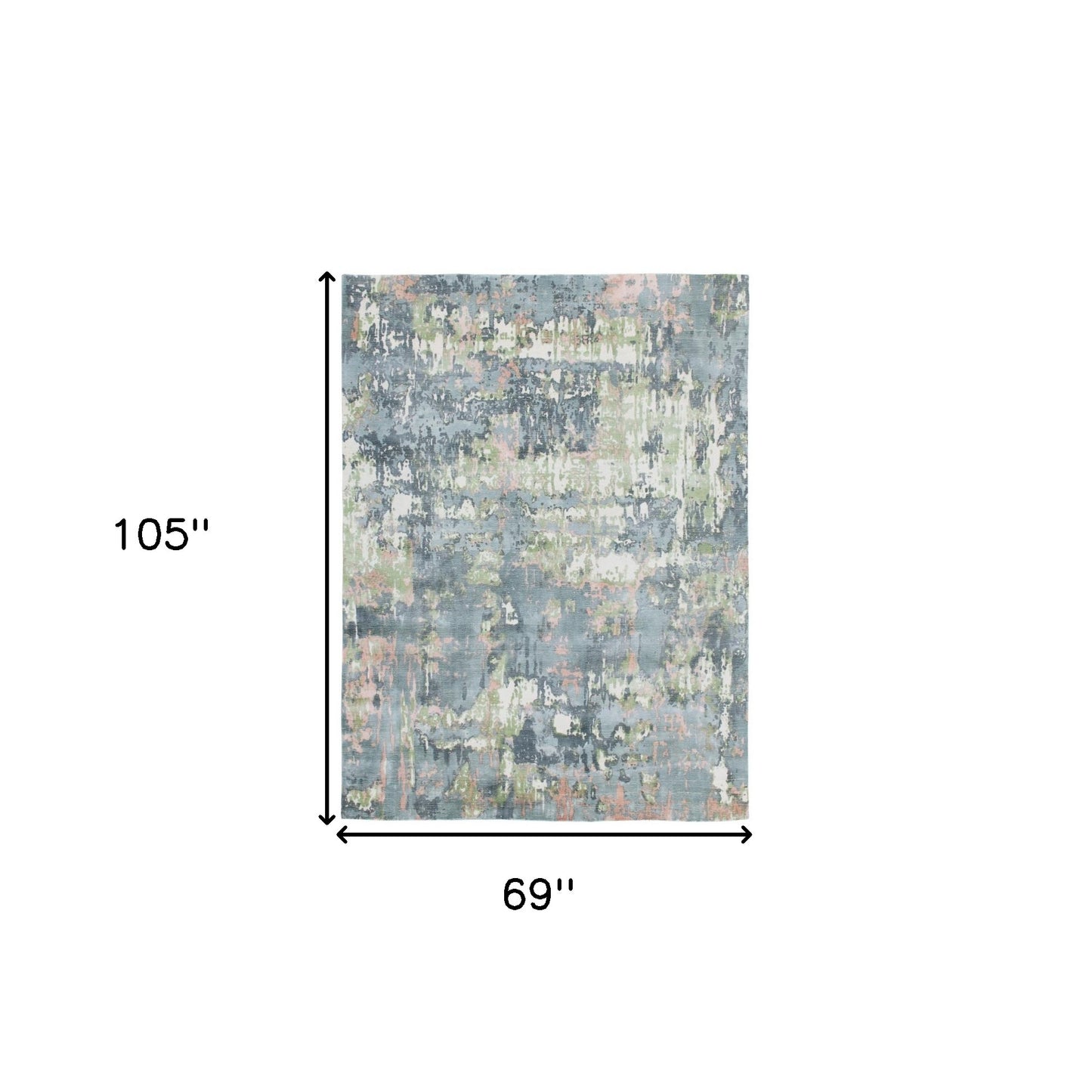6' x 9' Gray and Yellow Abstract Hand Loomed Area Rug