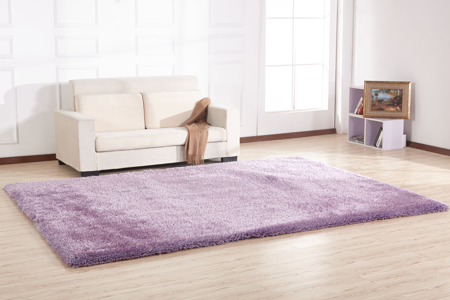 5' x 7' Lavender Shag Hand Tufted Area Rug