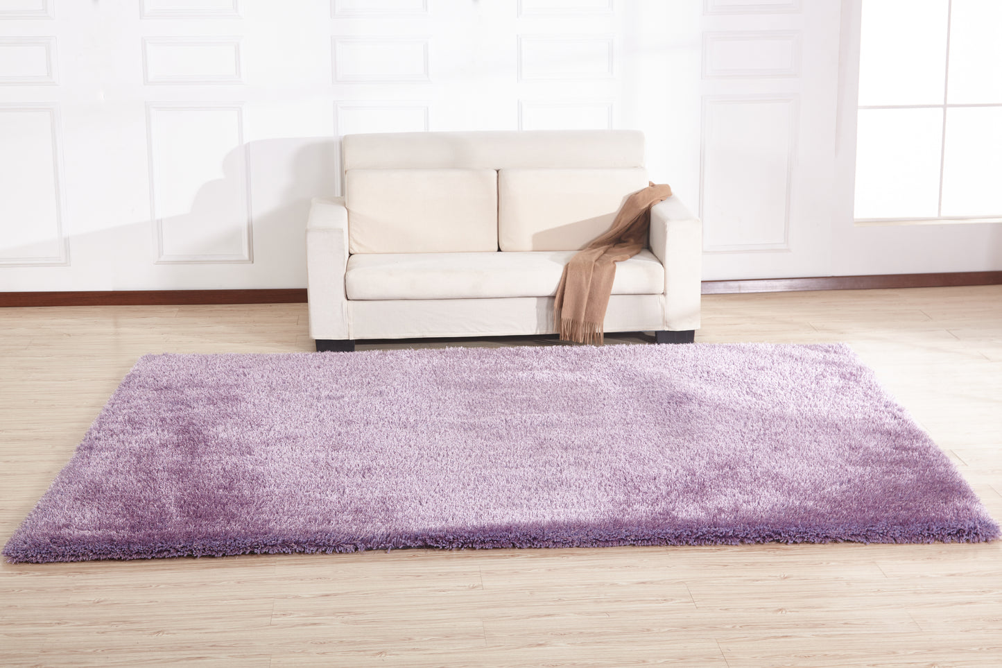 5' x 7' Lavender Shag Hand Tufted Area Rug