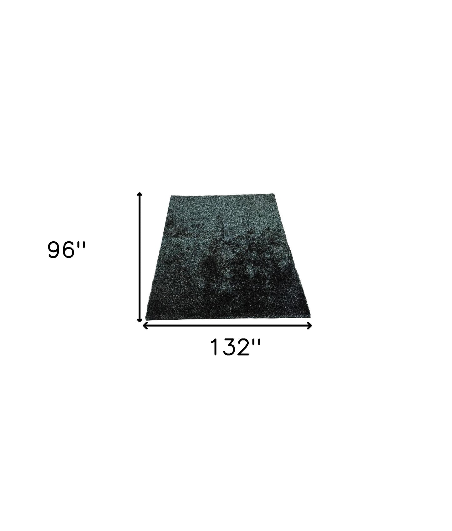 8' x 11' Black Shag Hand Tufted Area Rug