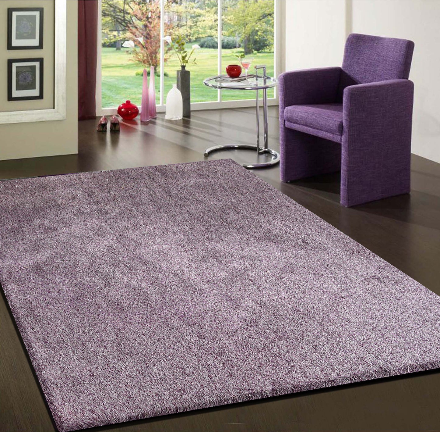 8' x 11' Purple Shag Hand Tufted Area Rug
