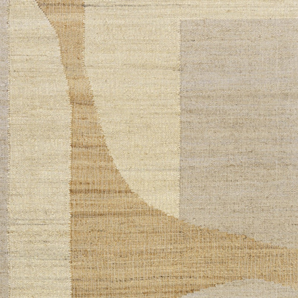 9' x 12' Natural and Ivory Abstract Hand Woven Area Rug