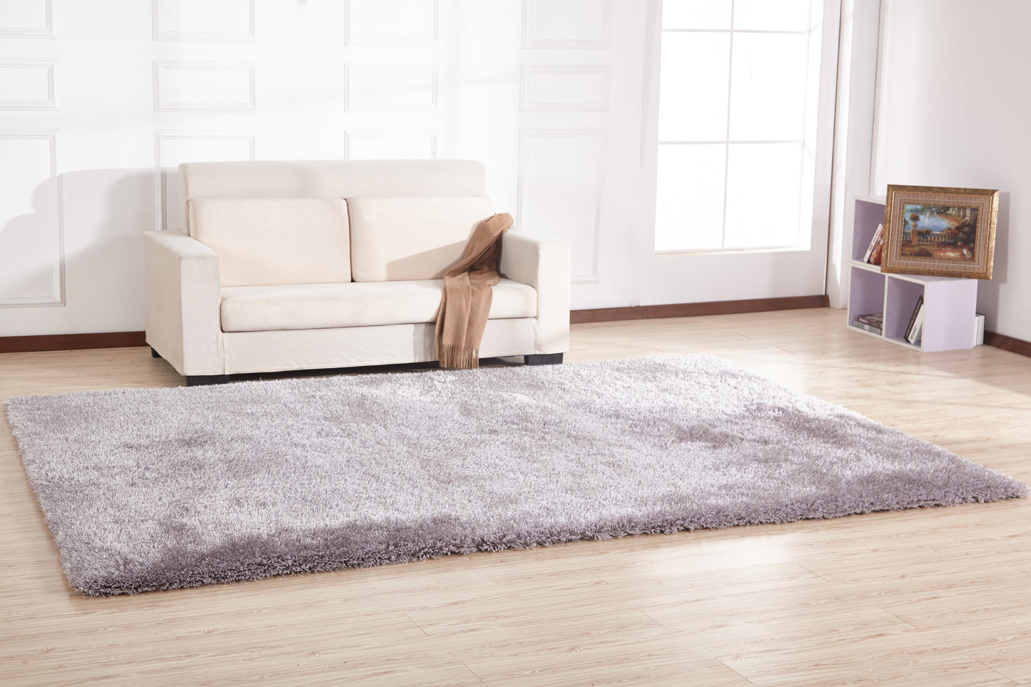 8' x 11' Silver Shag Hand Tufted Area Rug