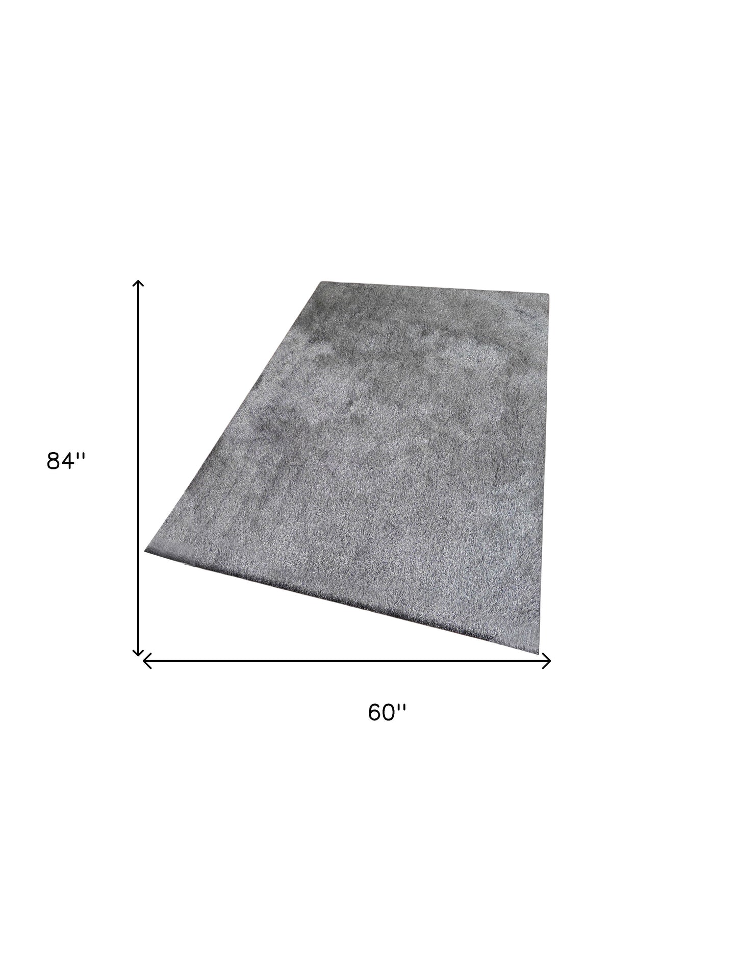 5' x 7' Gray Shag Hand Tufted Area Rug