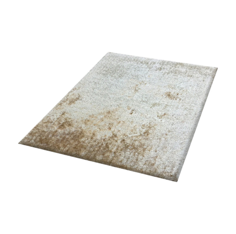 8' x 11' Beige Shag Hand Tufted Area Rug