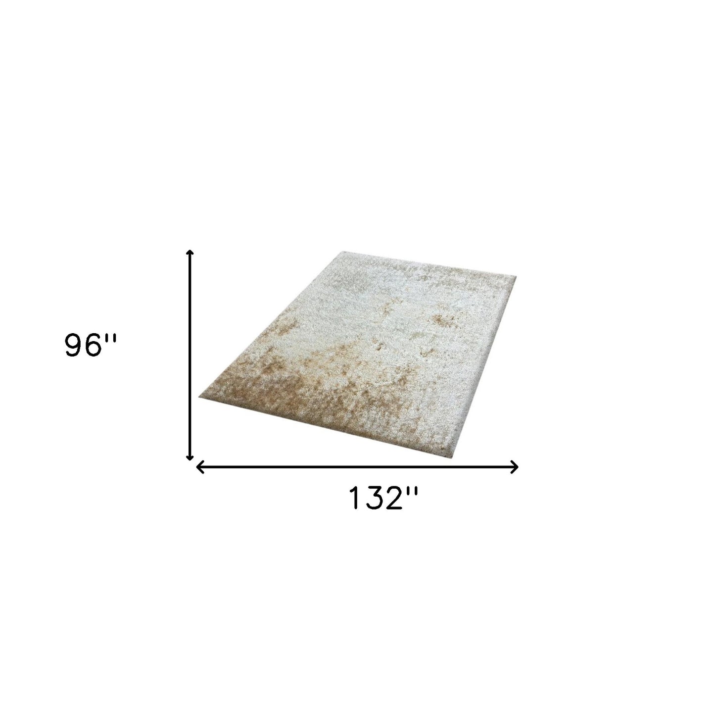 8' x 11' Beige Shag Hand Tufted Area Rug
