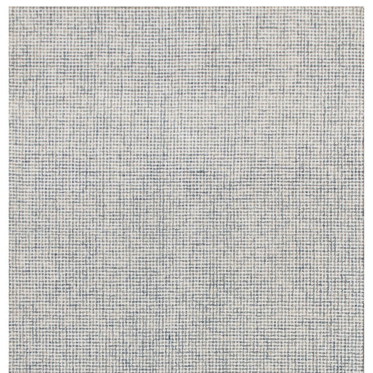 8' x 10' Blue and Ivory Wool Abstract Hand Tufted Area Rug
