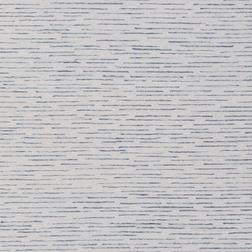 8' x 10' Ivory and Blue Wool Striped Hand Tufted Area Rug
