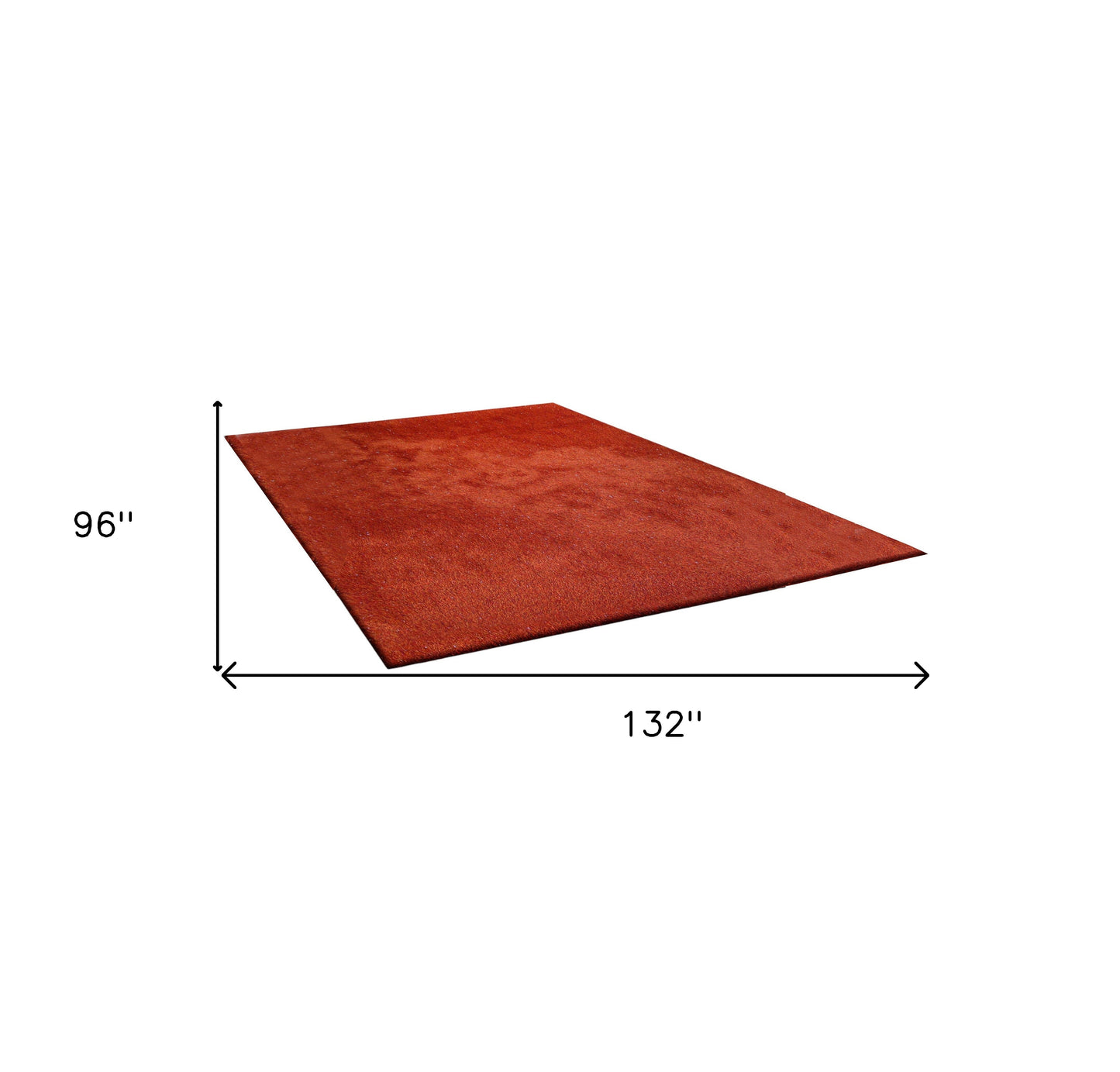 8' x 11' Red Shag Hand Tufted Area Rug
