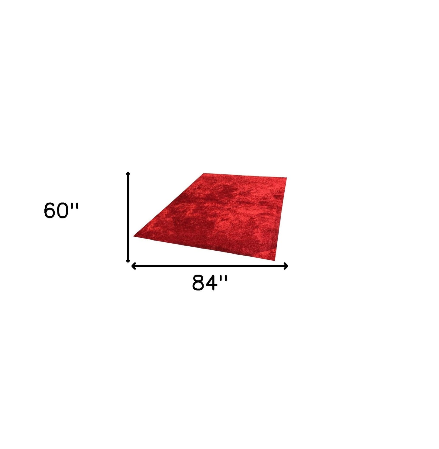 5' x 7' Red Shag Hand Tufted Area Rug